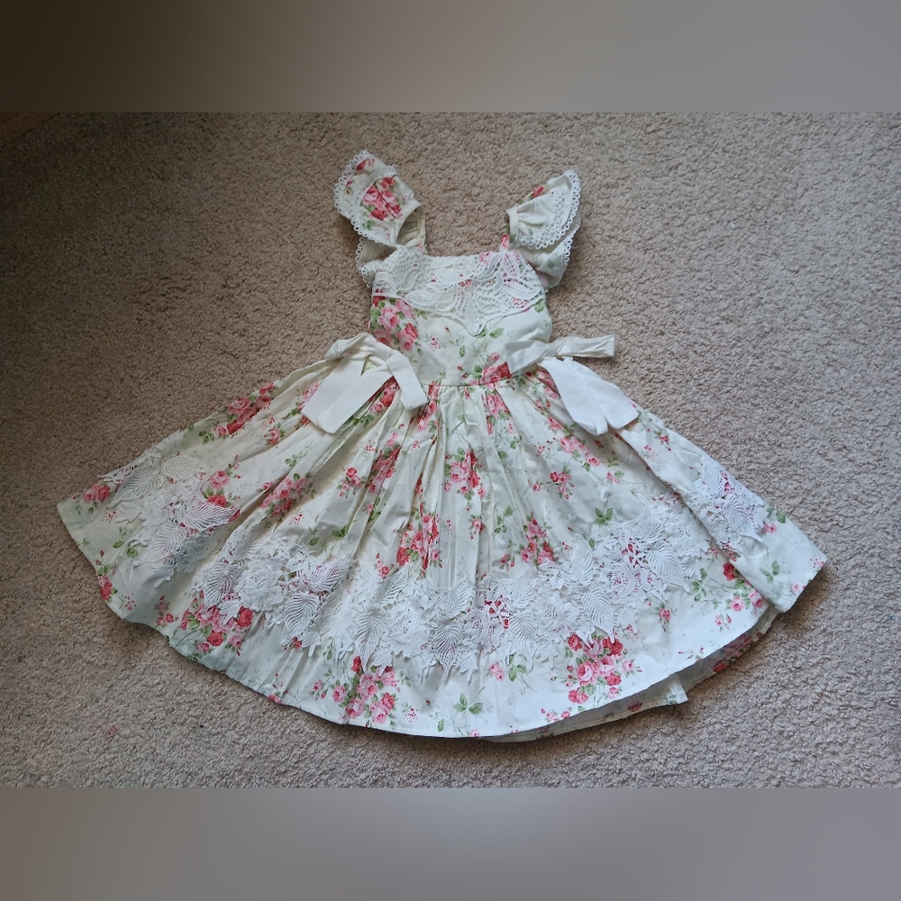 Trish Scully floral sleeveless girl's dress, size 4T